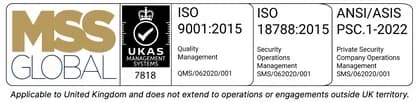 UKAS Management Systems — ISO 9001, ISO 18788, ISO 27001 Certified